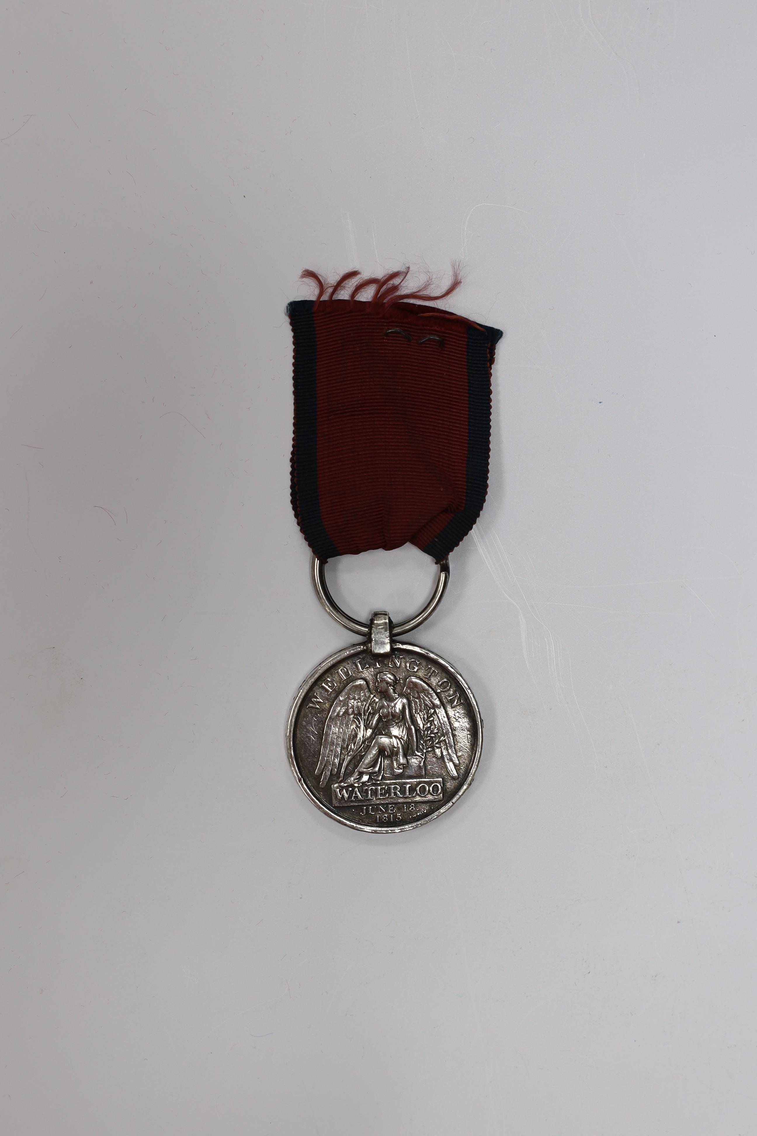 A Waterloo Medal 1815 replica, named for William Rose 1st Batt 79th Regt Foot